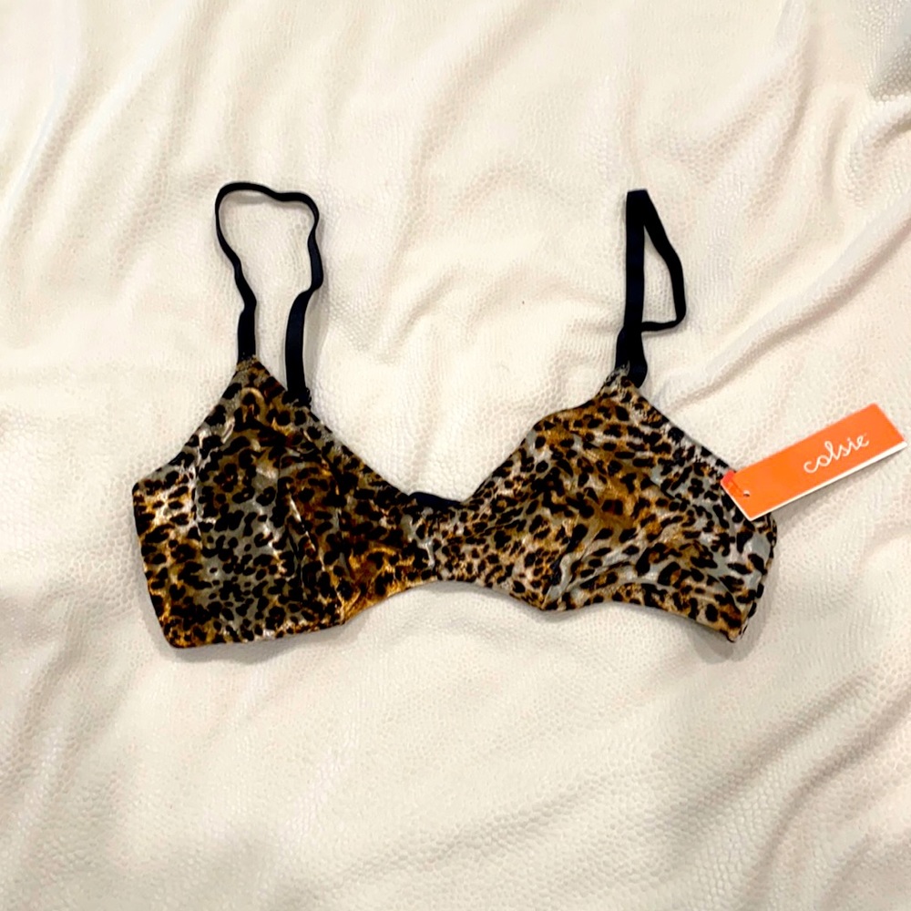 NWT Colsie Velvet Leopard Print Bralette Bra Top